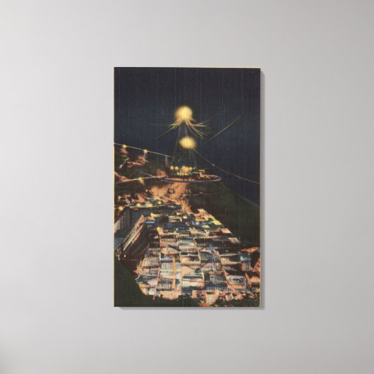 Nachtelijk Uitzicht van Shasta Dam Canvas Afdruk (Voorkant)