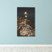 Nachtelijk Uitzicht van Shasta Dam Canvas Afdruk (Insitu (Houten vloer))