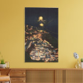 Nachtelijk Uitzicht van Shasta Dam Canvas Afdruk (Insitu (Woonkamer))