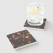 Nachtelijk Uitzicht van Sky Lantern Stenen Onderzetter (Zijkant)