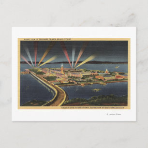 Nachtelijk Uitzicht van Treasure Island, Internati Briefkaart