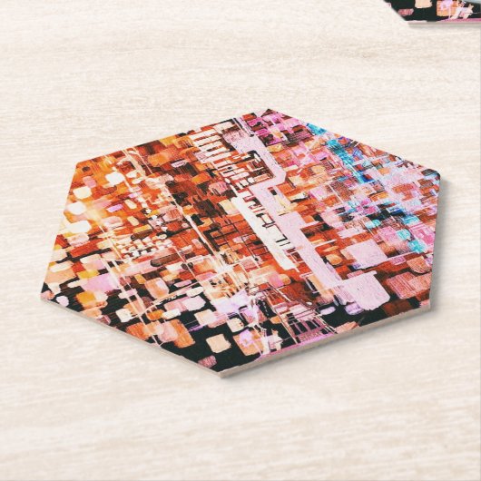 Nachtelijk uitzicht vanaf Flight Sticker Kartonnen Onderzetters (Schuin)