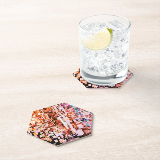 Nachtelijk uitzicht vanaf Flight Sticker Kartonnen Onderzetters (Insitu)