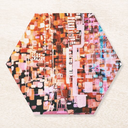 Nachtelijk uitzicht vanaf Flight Sticker Kartonnen Onderzetters (Voorkant)