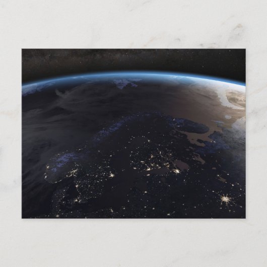 Nachtelijk ver Noord-Europa Briefkaart (Voorkant)