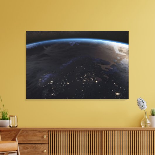 Nachtelijk ver Noord-Europa Canvas Afdruk (Insitu (Woonkamer))