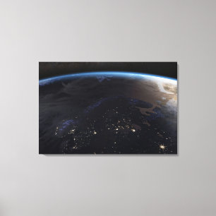 Nachtelijk ver Noord-Europa Canvas Afdruk