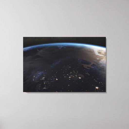 Nachtelijk ver Noord-Europa Canvas Afdruk (Voorkant)