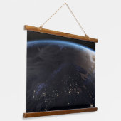 Nachtelijk ver Noord-Europa Hangend Wandkleed (Gebogen)