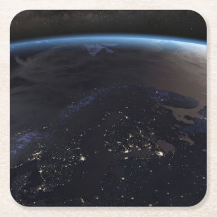 Nachtelijk ver Noord-Europa Kartonnen Onderzetters