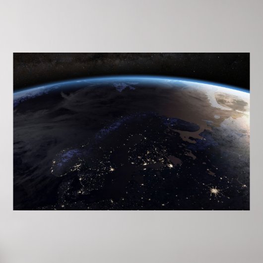 Nachtelijk ver Noord-Europa Poster (Voorkant)