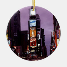 Nachtelijk verkeer op Times Square in New York Keramisch Ornament
