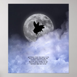 Nachtelijk vliegende varkens poster