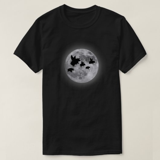 Nachtelijk vliegende varkens t-shirt (Design voorkant)