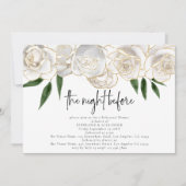 Nachtelijk voor White Florals Script Rehearsal Din Kaart (Voorkant)