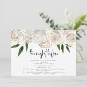 Nachtelijk voor White Florals Script Rehearsal Din Kaart (Staand voorkant)