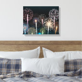 Nachtelijk vuurwerk canvas afdruk (Insitu (Slaapkamer))