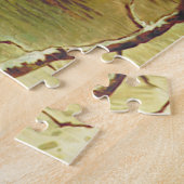 Nachtelijk waterwiel, maan, watervalscène Puzzle Legpuzzel (Zijkant)