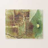 Nachtelijk waterwiel, maan, watervalscène Puzzle Legpuzzel (Horizontaal)