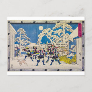 Nachtelijke aanval Utagawa Hiroshige Briefkaart
