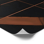 Nachtelijke Amber Geometrie Poster (Hoek)