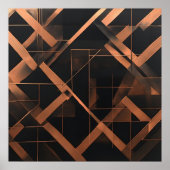 Nachtelijke Amber Geometrie Poster (Voorkant)