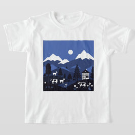 Nachtelijke bergzicht t-shirt
