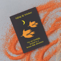 Nachtelijke bezemrit - Halloween Party uitnodiging