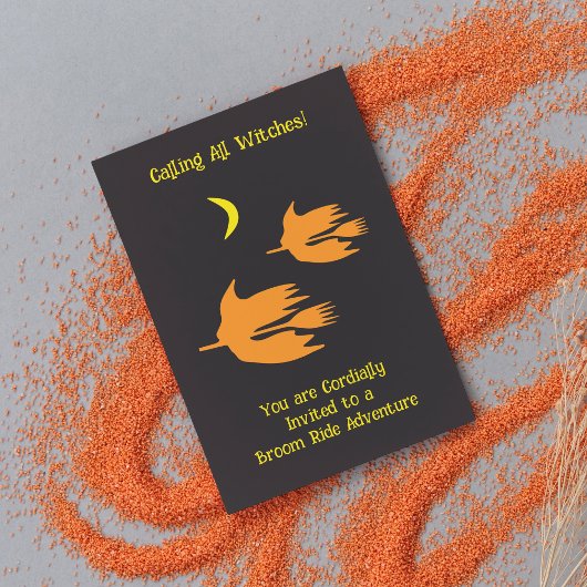Nachtelijke bezemrit - Halloween Party uitnodiging