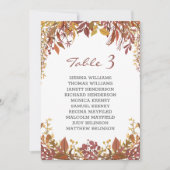 Nachtelijke bladeren trouwzitkaart kaart (Voorkant)