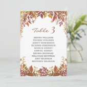 Nachtelijke bladeren trouwzitkaart kaart (Staand voorkant)