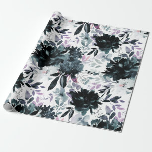 Nachtelijke Bloemen Navy Blauwe Bloem Boeketten Br Cadeaupapier