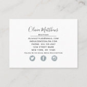 Nachtelijke Bloemen Waterverf Navy Social Media Visitekaartje (Achterkant)