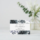 Nachtelijke Bloemen Waterverf Navy Social Media Visitekaartje (Staand voorkant)