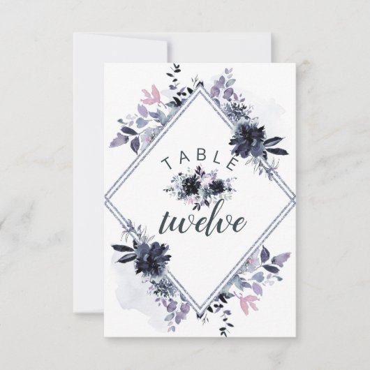 Nachtelijke Bloemen Zitten Tafel Nummers Kaart (Voorkant)