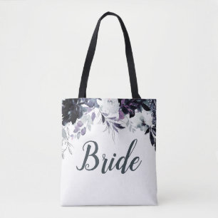 Nachtelijke bloemenbruid Elegante Waterverf Tote Bag