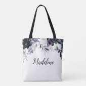 Nachtelijke bloemenbruid Elegante Waterverf Tote Bag (Achterkant)