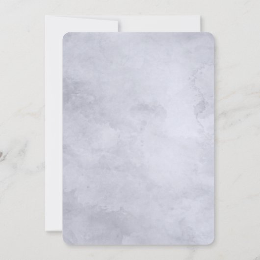 Nachtelijke bloemenbruiloft Waterverf Dusty Blue W Kaart (Achterkant)