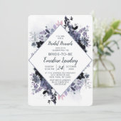 Nachtelijke bloemenchique diamant bruids brunch do kaart (Staand voorkant)