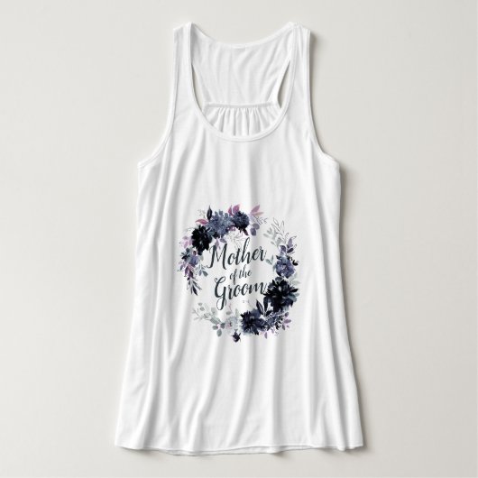 Nachtelijke bloemenkrans Moeder van de bruidegom Tanktop (Design voorkant)