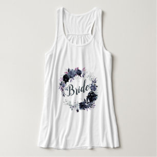 Nachtelijke bloemenschildering krans trendy bruid tanktop