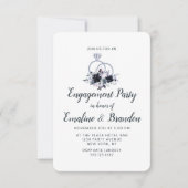 Nachtelijke bloementrouwringen verlovingsfeest kaart (Voorkant)