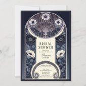 Nachtelijke bloesem Floral Art Nouveau Vrijgezelle Kaart (Voorkant)