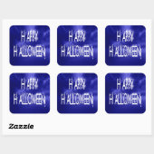 Nachtelijke Blue Happy Halloween Text Sticker (Vel)