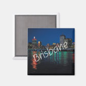 Nachtelijke Brisbane Australië Koelkast Magnet (Voorkant / Achterkant)