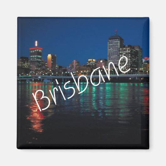 Nachtelijke Brisbane Australië Koelkast Magnet (Voorkant)