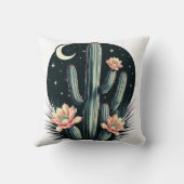 Nachtelijke Cactusbloesem Kussen (Achterkant)