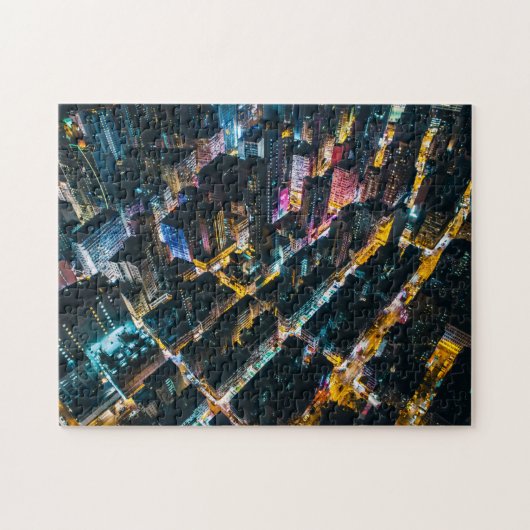 Nachtelijke citystand legpuzzel (Horizontaal)