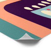 Nachtelijke decoratieve achtergrond poster (Hoek)