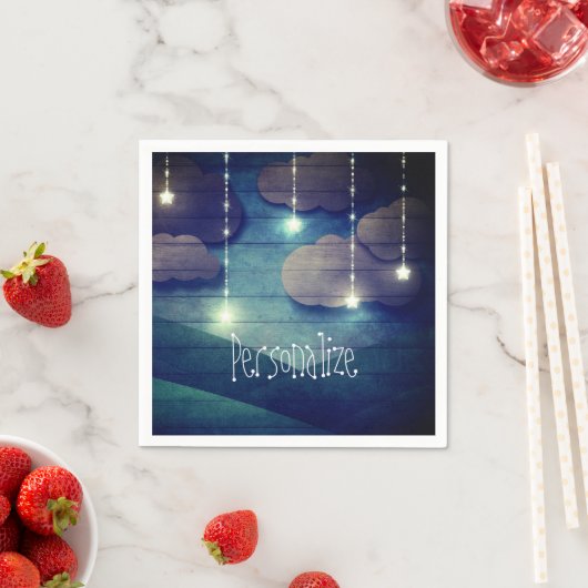 Nachtelijke droom van de sterrenhemel gloeiende ha servet (Insitu)